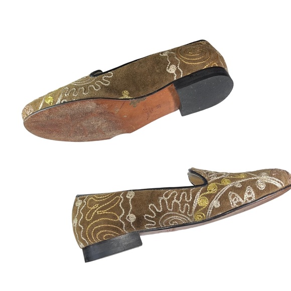 Velvet Road Brown Tan Gold Embroidered Ballet Flats womens shoes size 7.5 - Picture 7 of 15